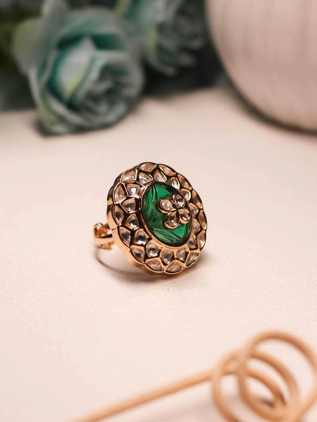 Mandala Cut Stone Ring