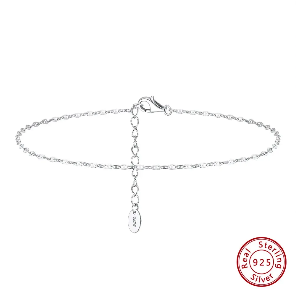 Mariner Chain Anklets, 2mm (14k Gold Plated | 925 Sterling Silver )