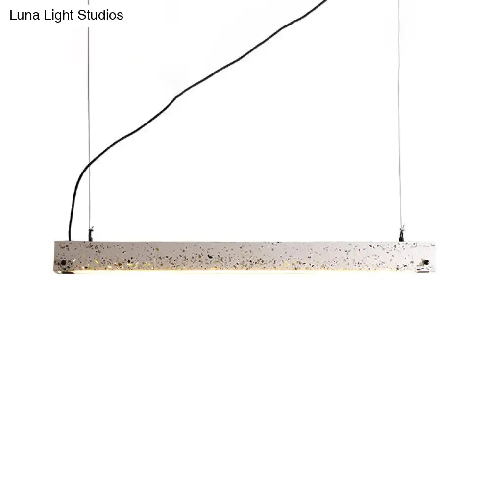 Minimalist Grey Terrazzo Bar Pendant Light: Chic Dining Room Ceiling Lamp