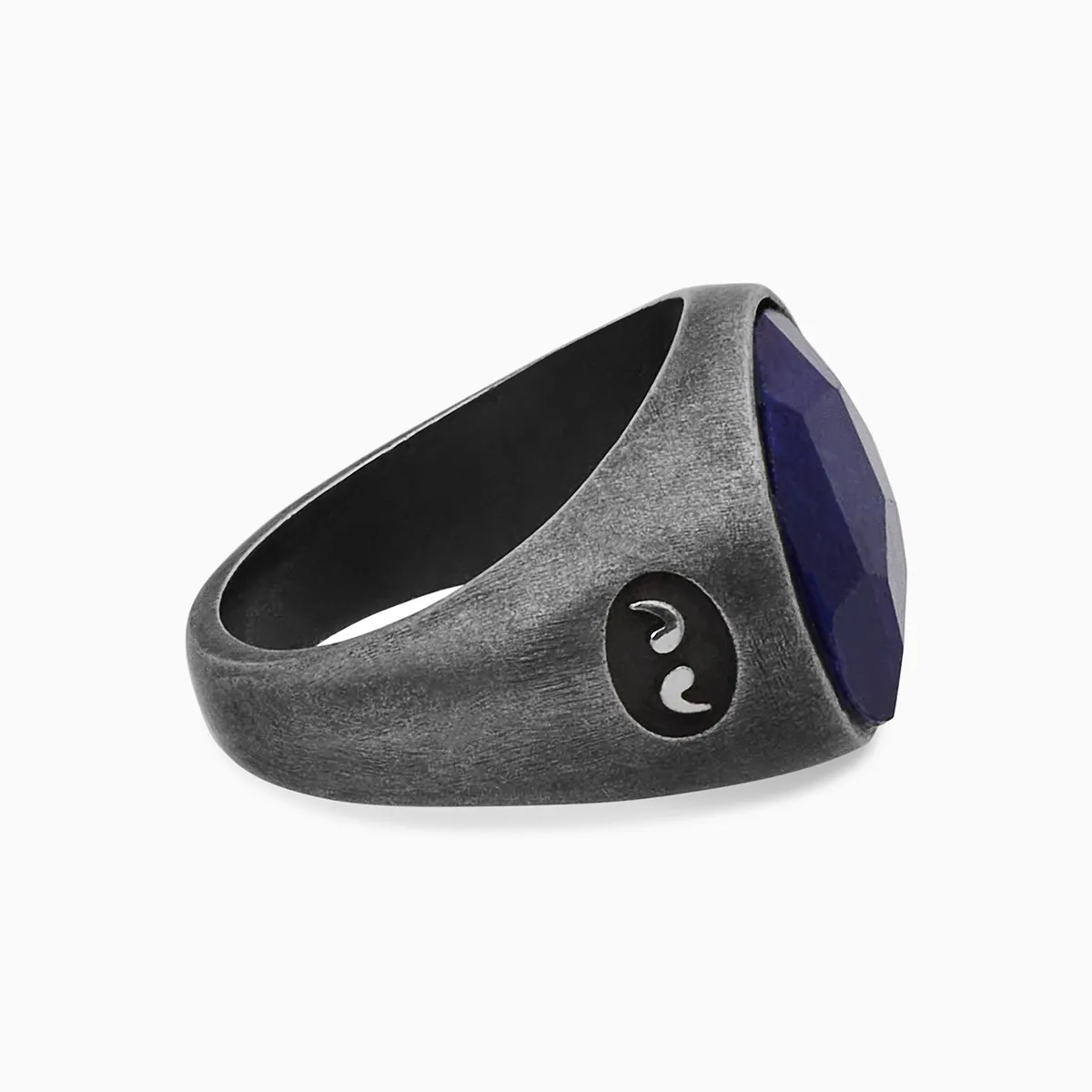 MONETA Oxidized Silver & Lapis Signet Ring