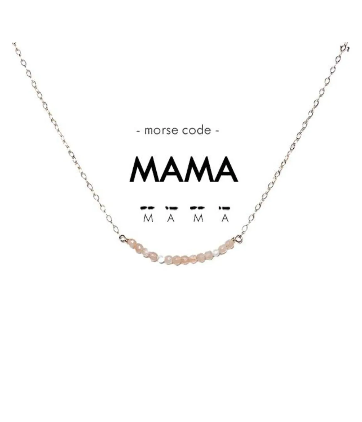 Morse Code Dainty Stone Necklace