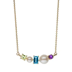 Multi-Gemstone Bar Necklace