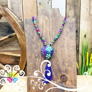 Multicolor Yoselin Heart Necklace - Artisan Necklace