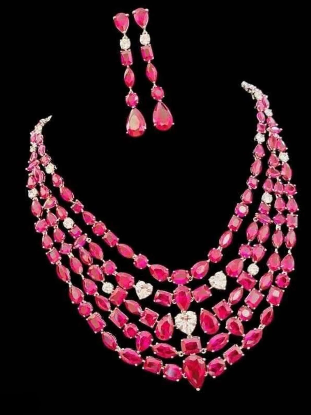 Multilayered Zirconia Necklace Set