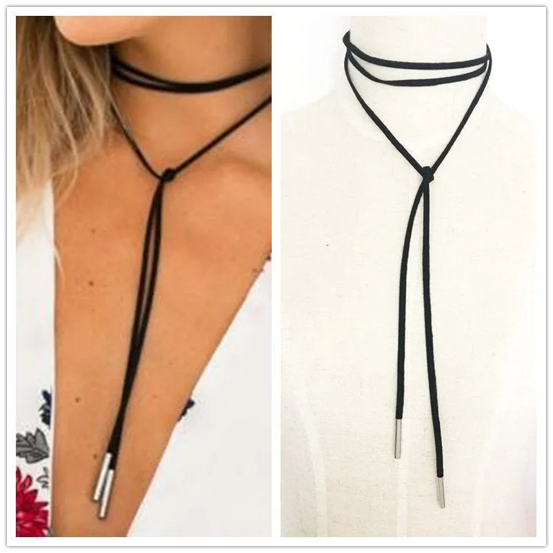 NEW TERCIOPELO LEATHER BOW CHOKER