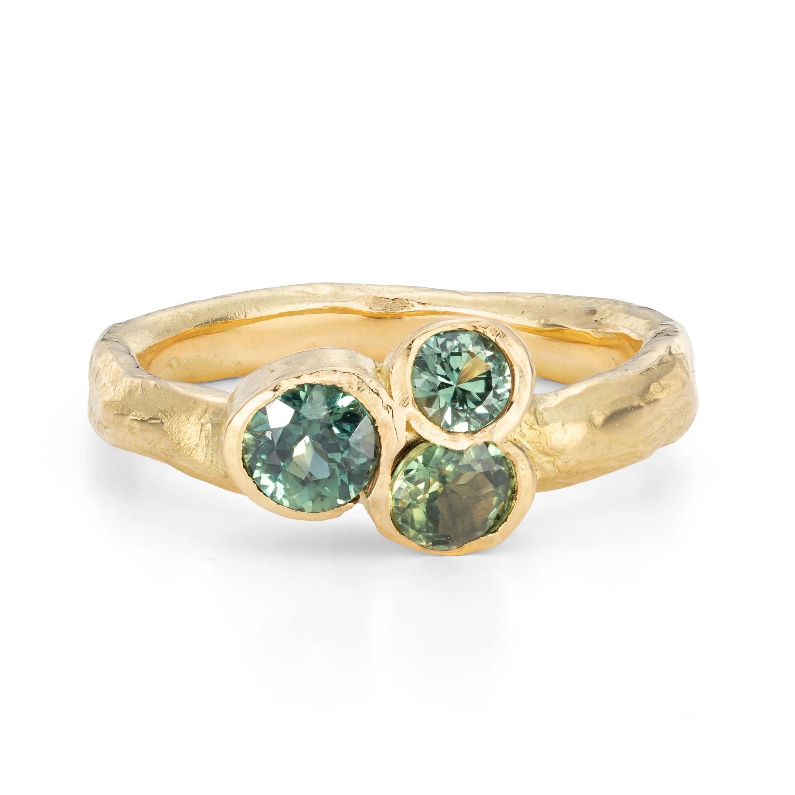 Ocean Green Wolf Rock Ring