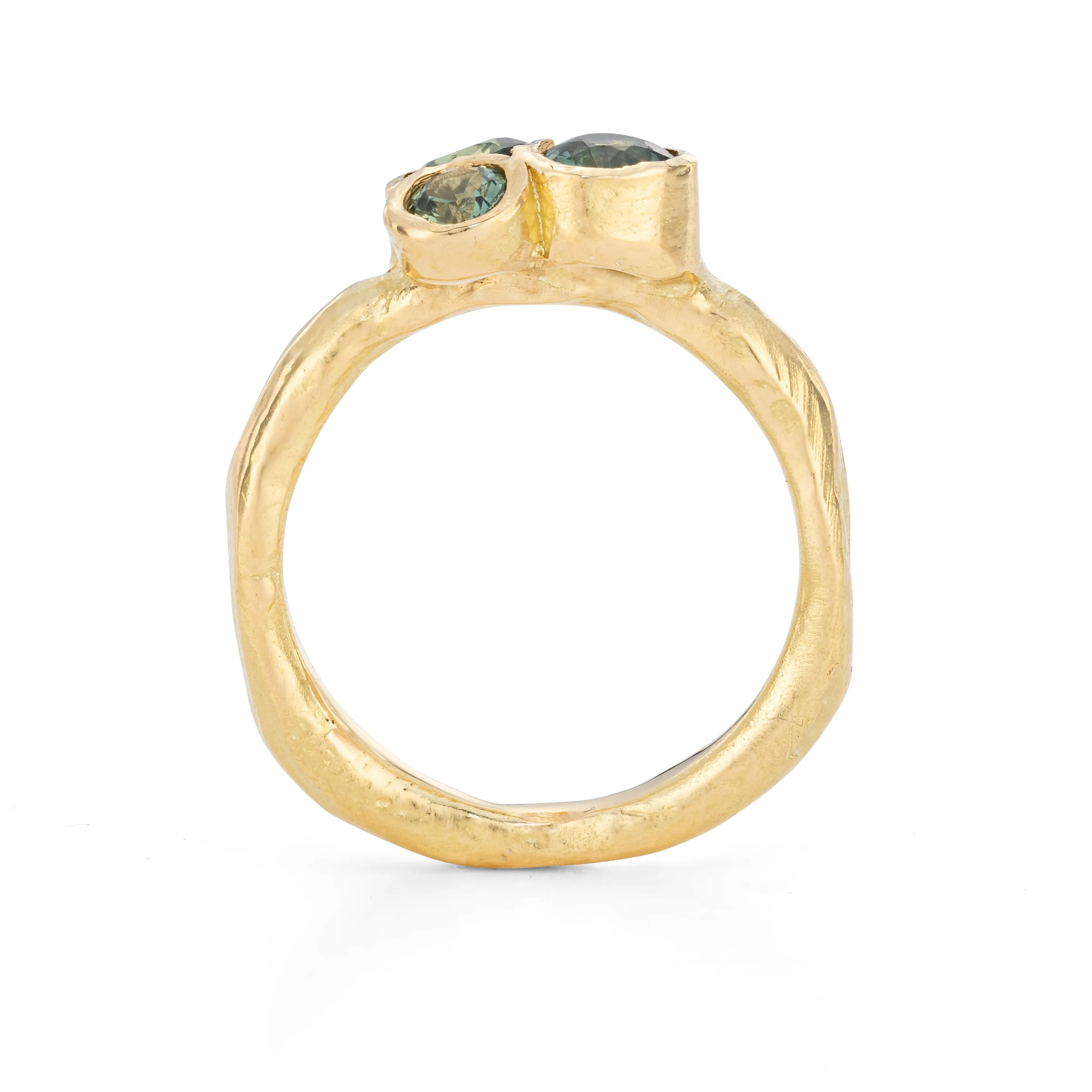 Ocean Green Wolf Rock Ring