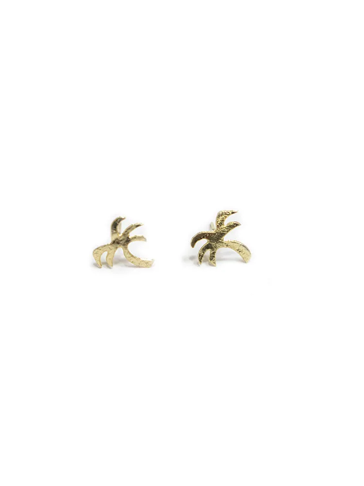 Palm Tree Stud Earrings - Gold