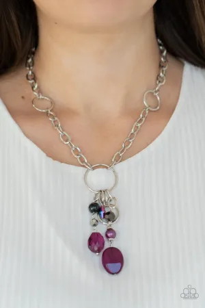 Paparazzi Necklace ~ Lay Down Your CHARMS - Purple