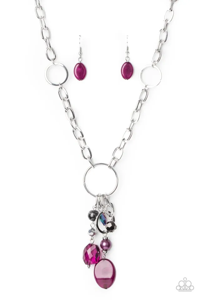 Paparazzi Necklace ~ Lay Down Your CHARMS - Purple