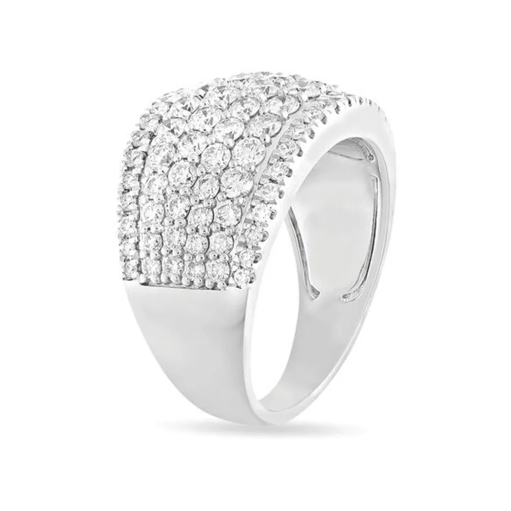 Pave Ring with 2.00ct of Laboratory Grown Diamonds in Sterling Silver and Platinum