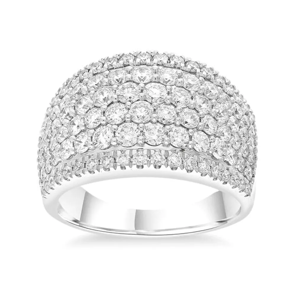 Pave Ring with 2.00ct of Laboratory Grown Diamonds in Sterling Silver and Platinum