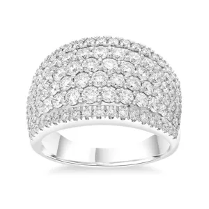 Pave Ring with 2.00ct of Laboratory Grown Diamonds in Sterling Silver and Platinum