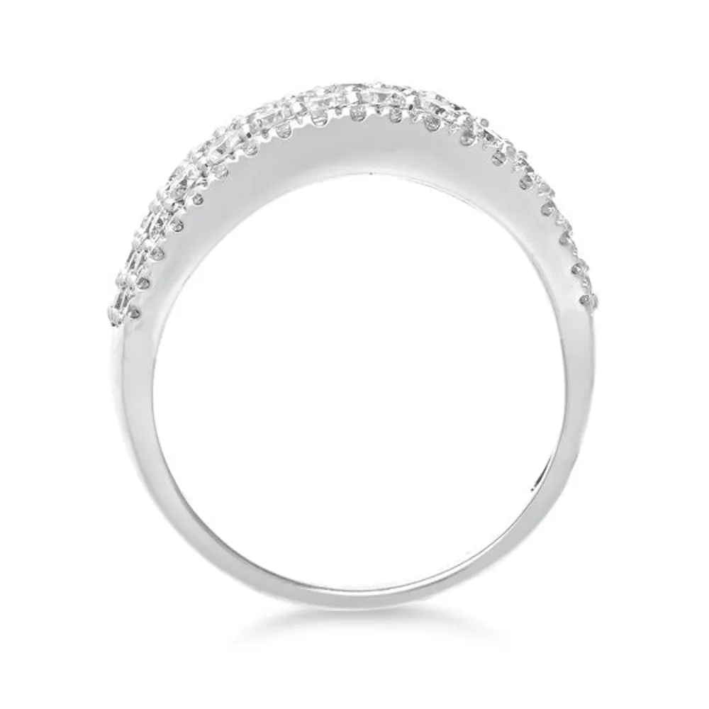 Pave Ring with 2.00ct of Laboratory Grown Diamonds in Sterling Silver and Platinum