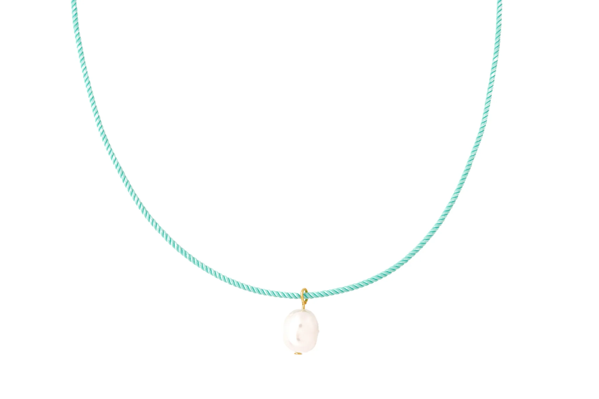 pearl   turquoise cord necklace