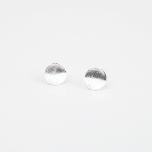 Petite Curl Dot Ear Studs - Brushed Silver