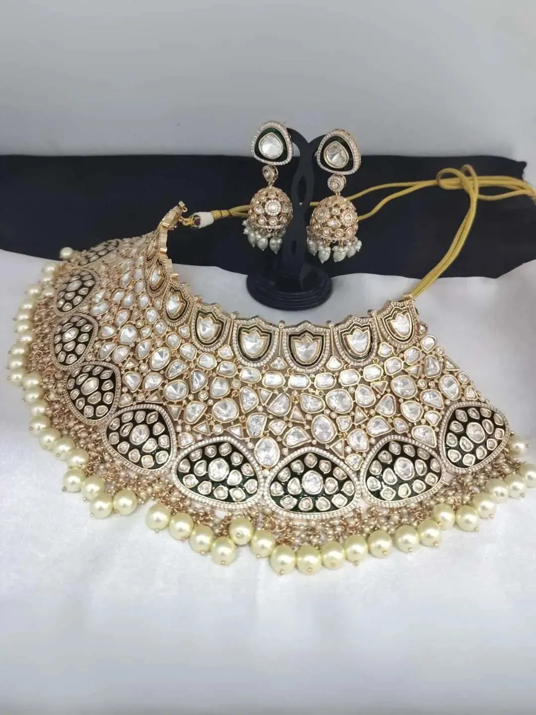 Polki Kundan Studded Meenakari Bridal Choker Necklace