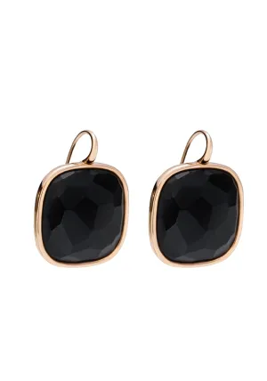 Pomellato Victoria 18K Rose Gold Faceted Black Jet Drop Earrings