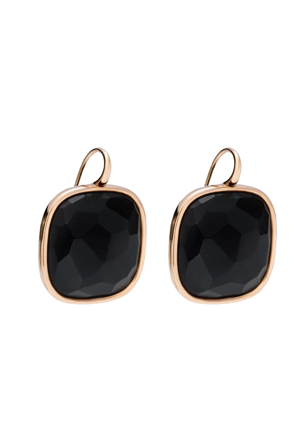 Pomellato Victoria 18K Rose Gold Faceted Black Jet Drop Earrings