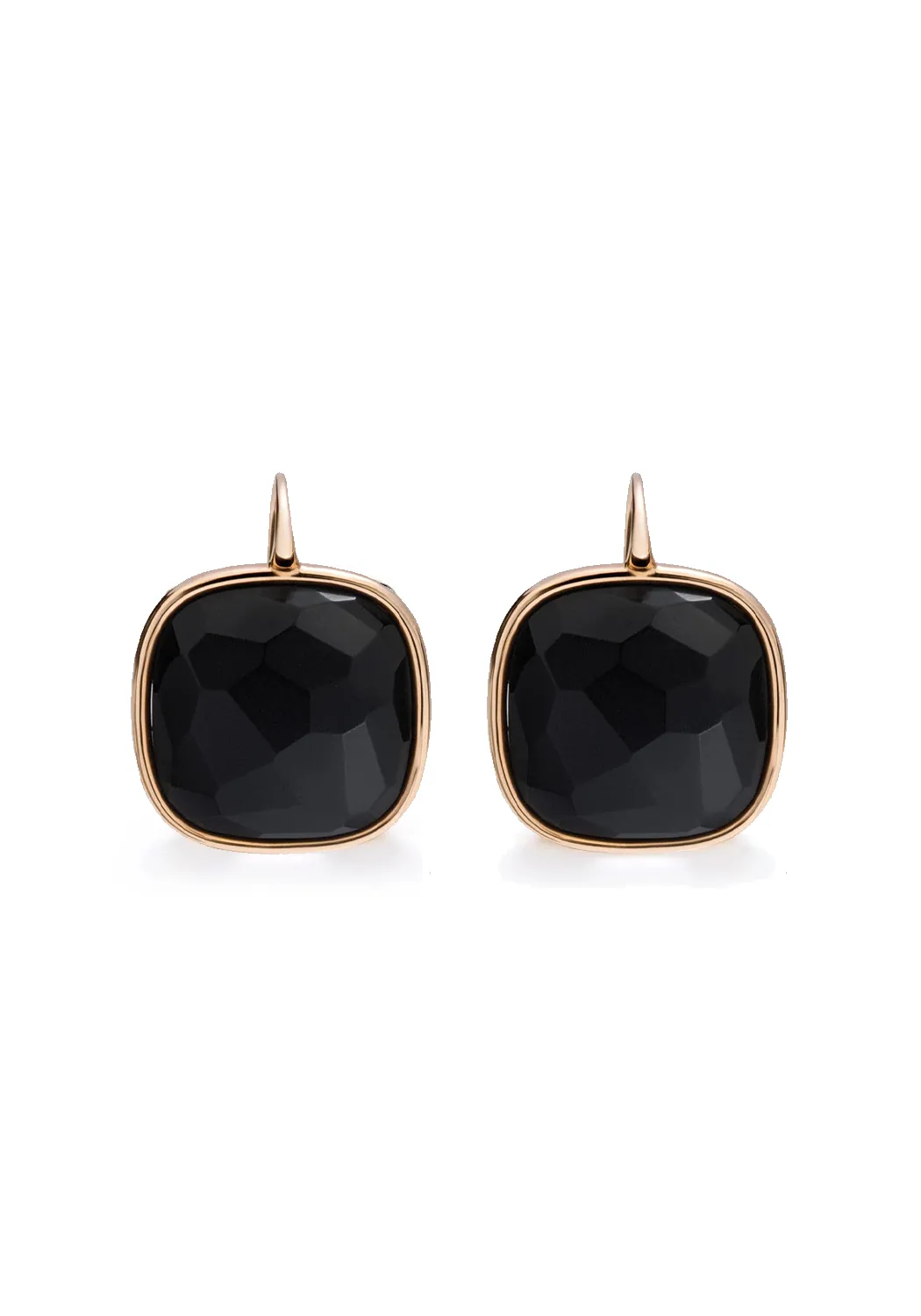 Pomellato Victoria 18K Rose Gold Faceted Black Jet Drop Earrings