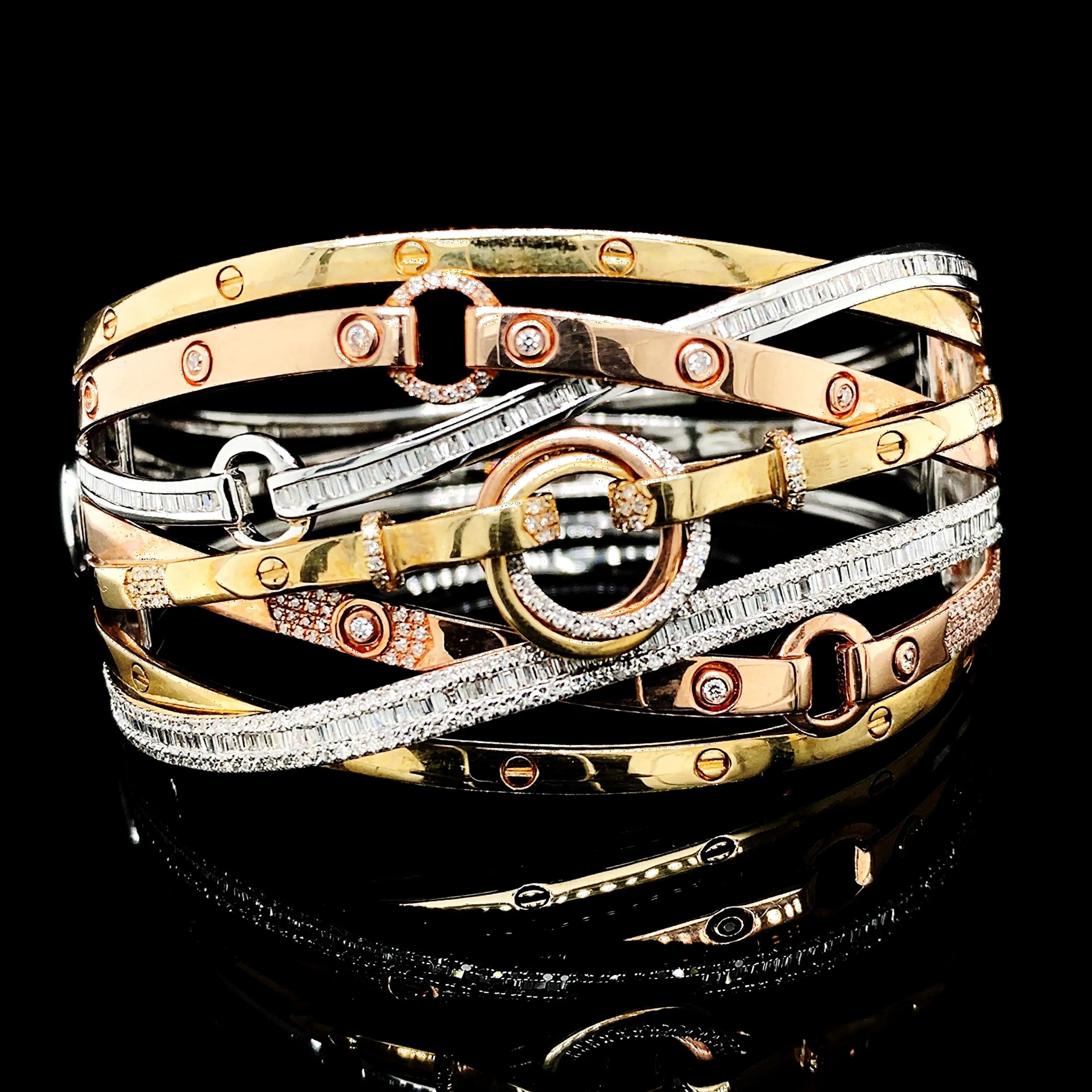 PREORDER | Multi-Tone Diamond Bangle 14kt