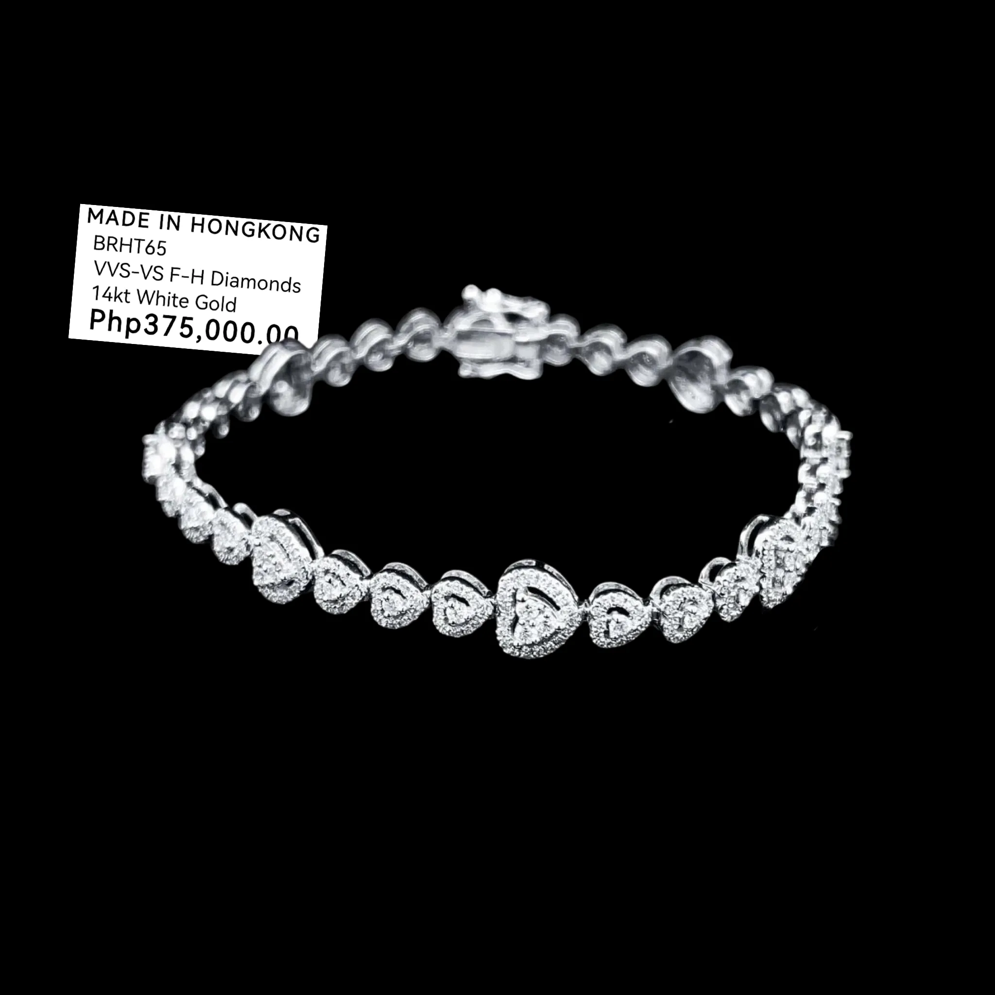 PREORDER | Round Heart Eternity Tennis Diamond Bracelet 14kt