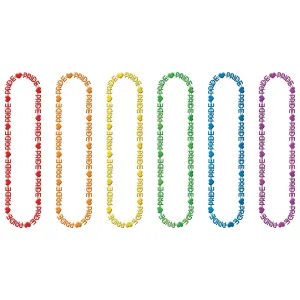 Pride Word Beads Necklaces Assorted, 6 Count