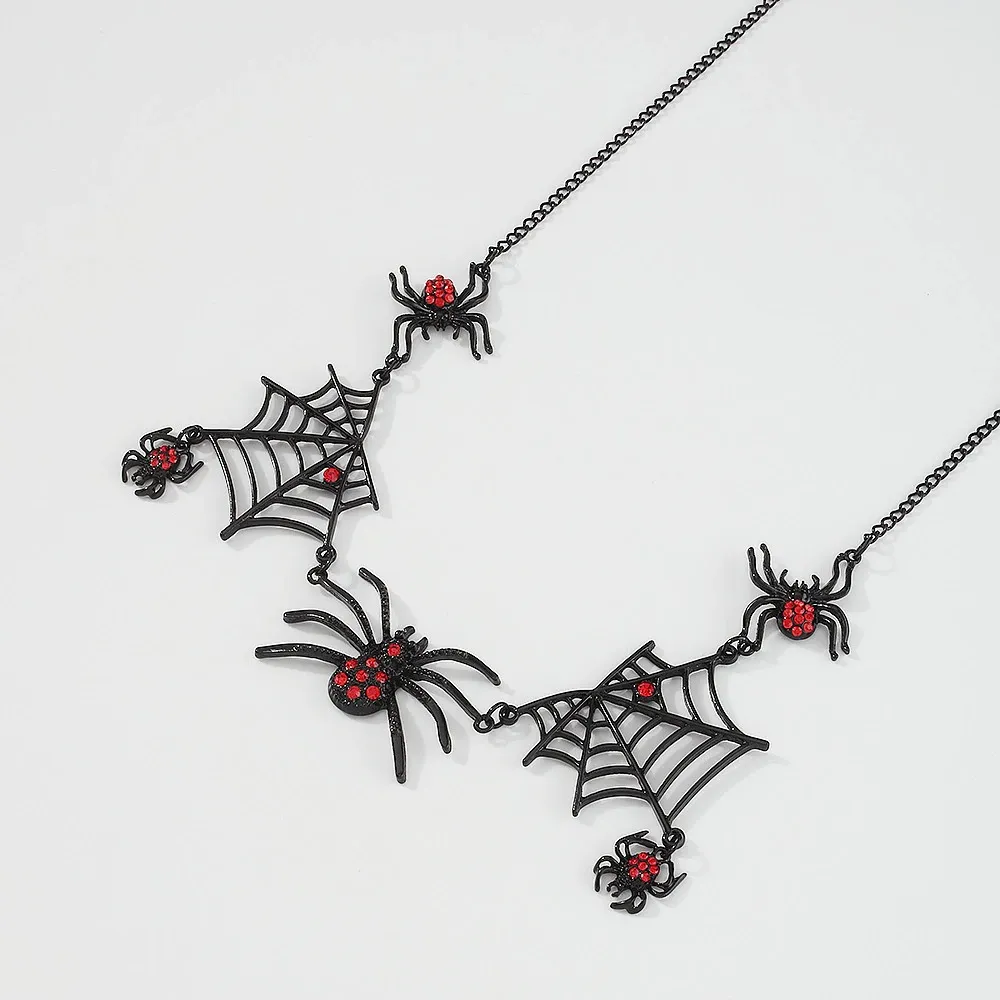 Punk Spider Pendant Crystal Necklaces for Women / Female Charm Necklace