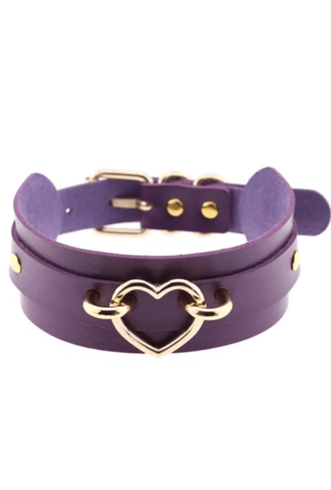 Purple and Gold Heart Choker