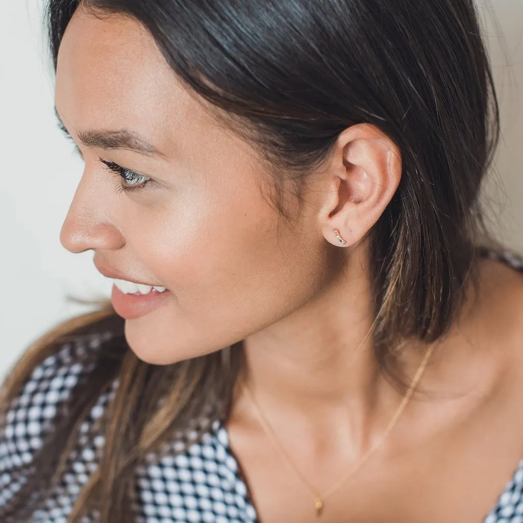 Rainbow Crystal Arc Earrings