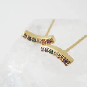 Rainbow Crystal Arc Earrings