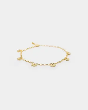 Raising Hell Women's Butterfly Charm Anklet Gold