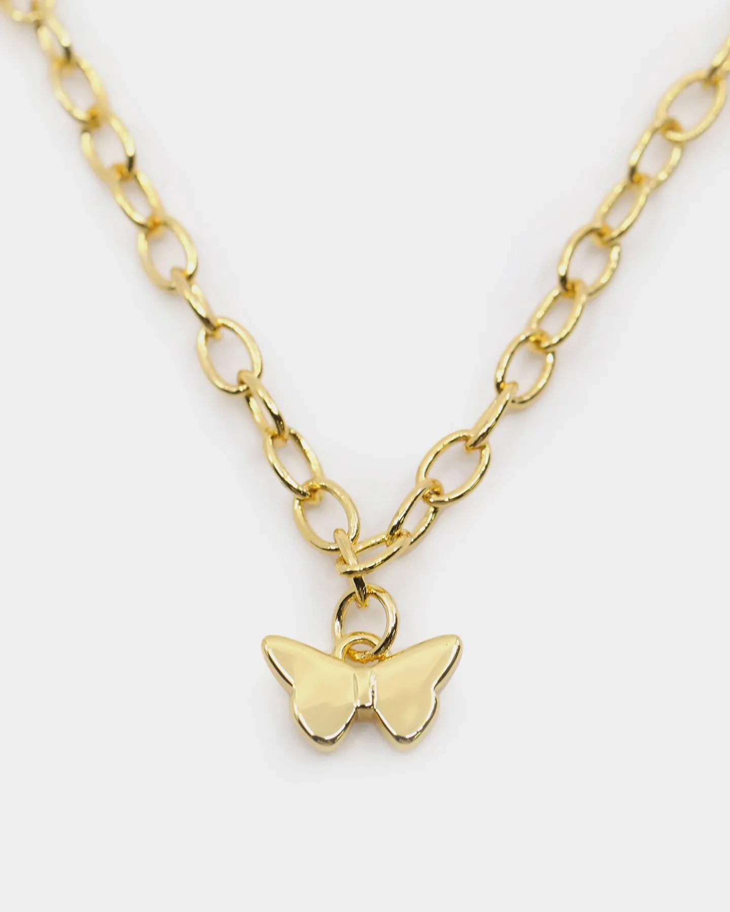 Raising Hell Women's Butterfly Charm Anklet Gold