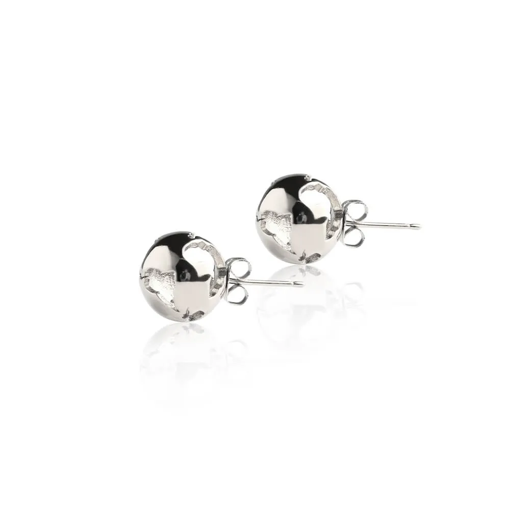 Rhodium Earth Earrings