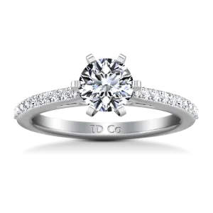 Round Diamond Pave Engagement Ring Juliette 14K White Gold