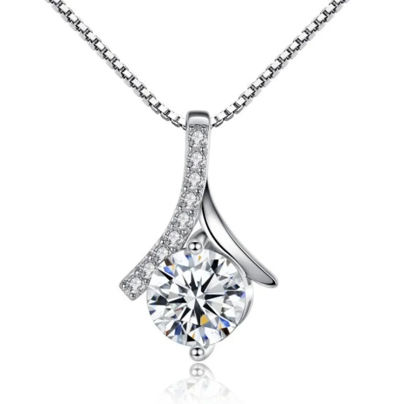 S925 sterling silver micro diamond pendant