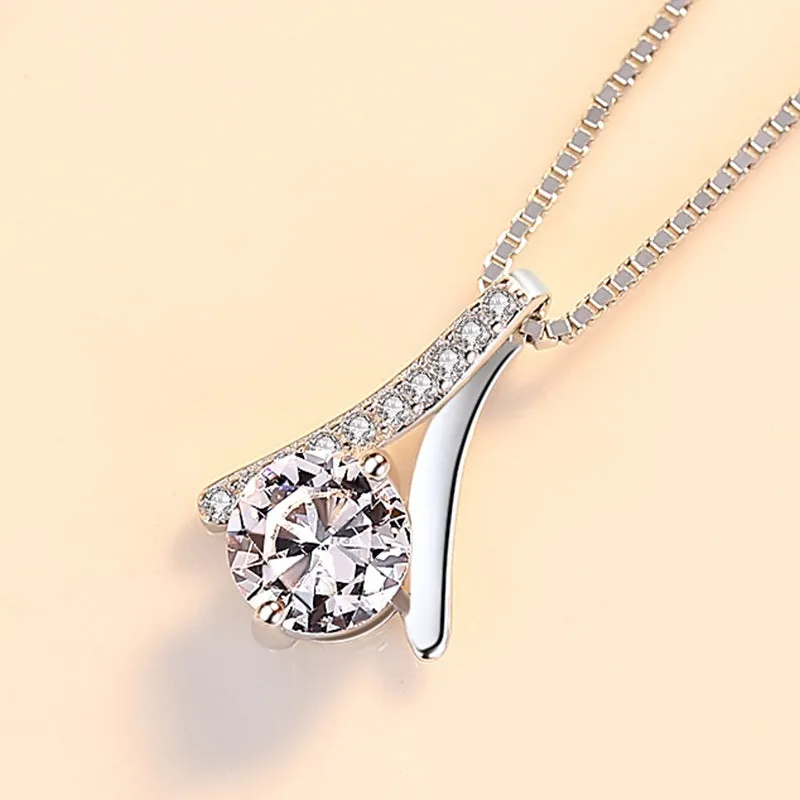 S925 sterling silver micro diamond pendant