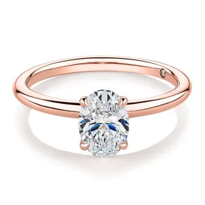 Signature Simulant Diamond 1.00 carat* oval solitaire engagement ring in 14 carat rose gold