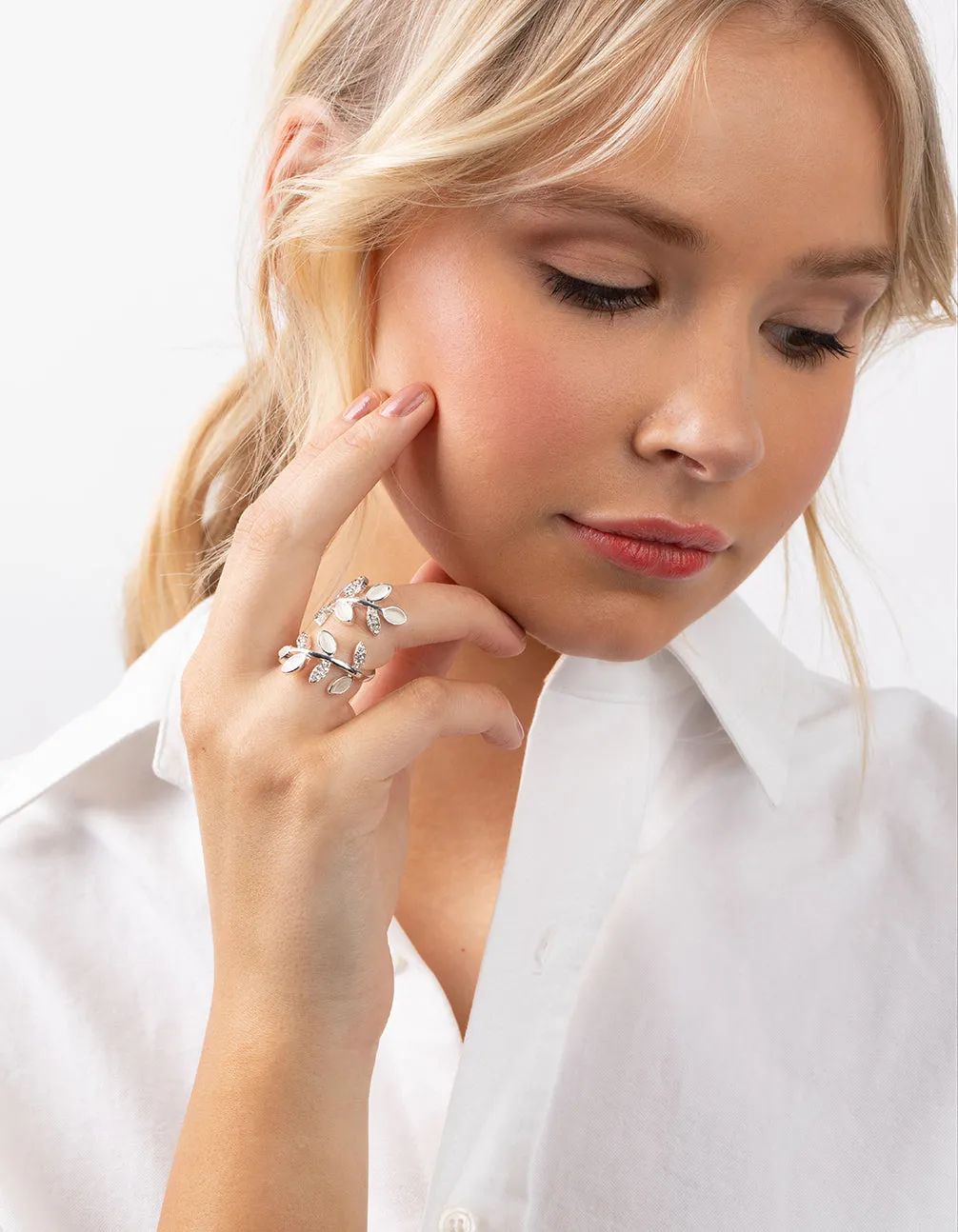 Silver Leaf Wrapped Ring