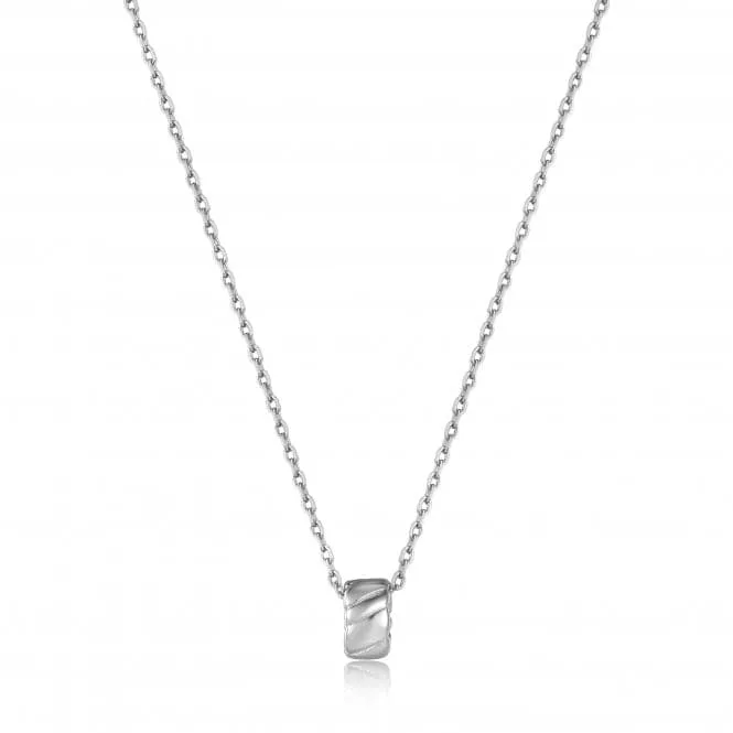 Silver Smooth Twist Pendant Necklace N038-03H