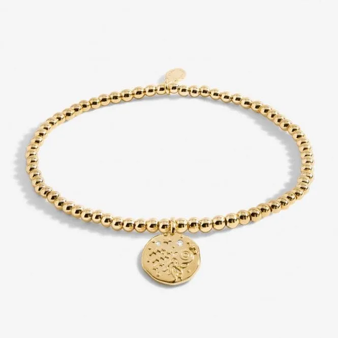 Star Sign A Little Aquarius Gold Plated 17.5cm Stretch Bracelet 6801