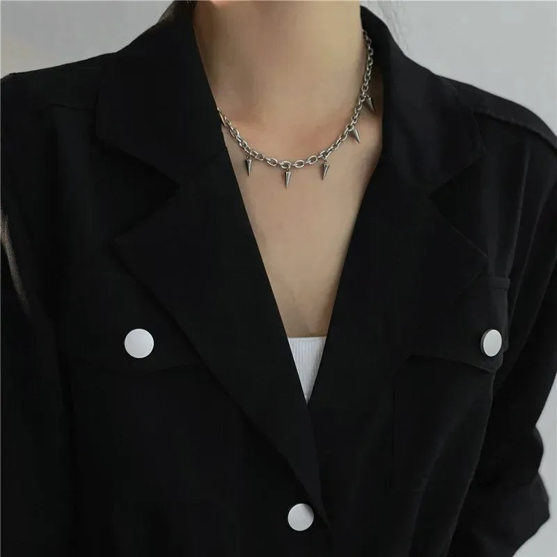 Statement Choker Necklace for Women Silver Color Tassel Fashion Short Necklace Gift For Friend Wholesale Jewelry