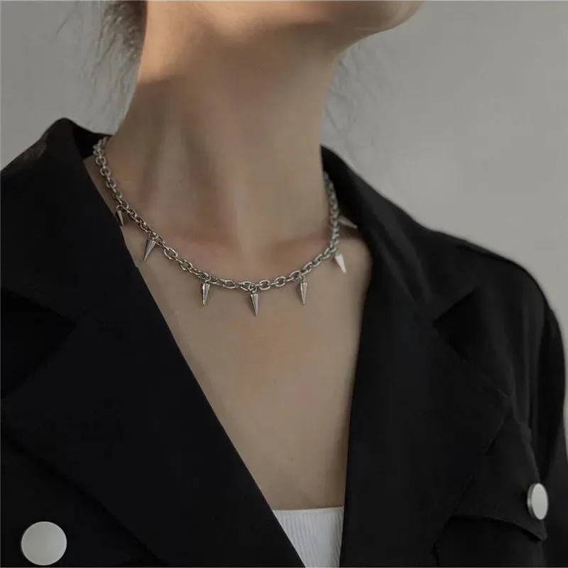 Statement Choker Necklace for Women Silver Color Tassel Fashion Short Necklace Gift For Friend Wholesale Jewelry