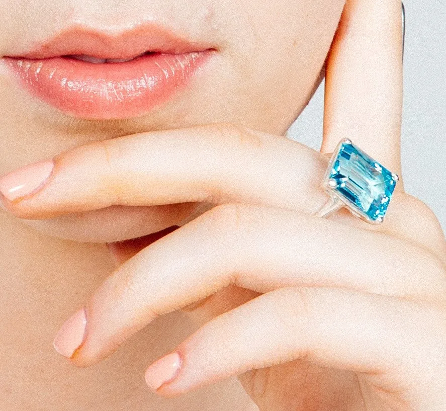 Stellar Ring in Hydro Blue Topaz