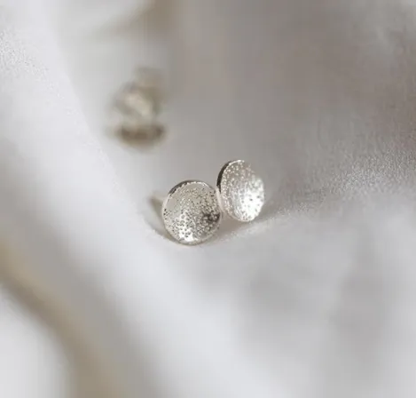 Stud Earrings Circle Dot Diamond Dusted (mini)