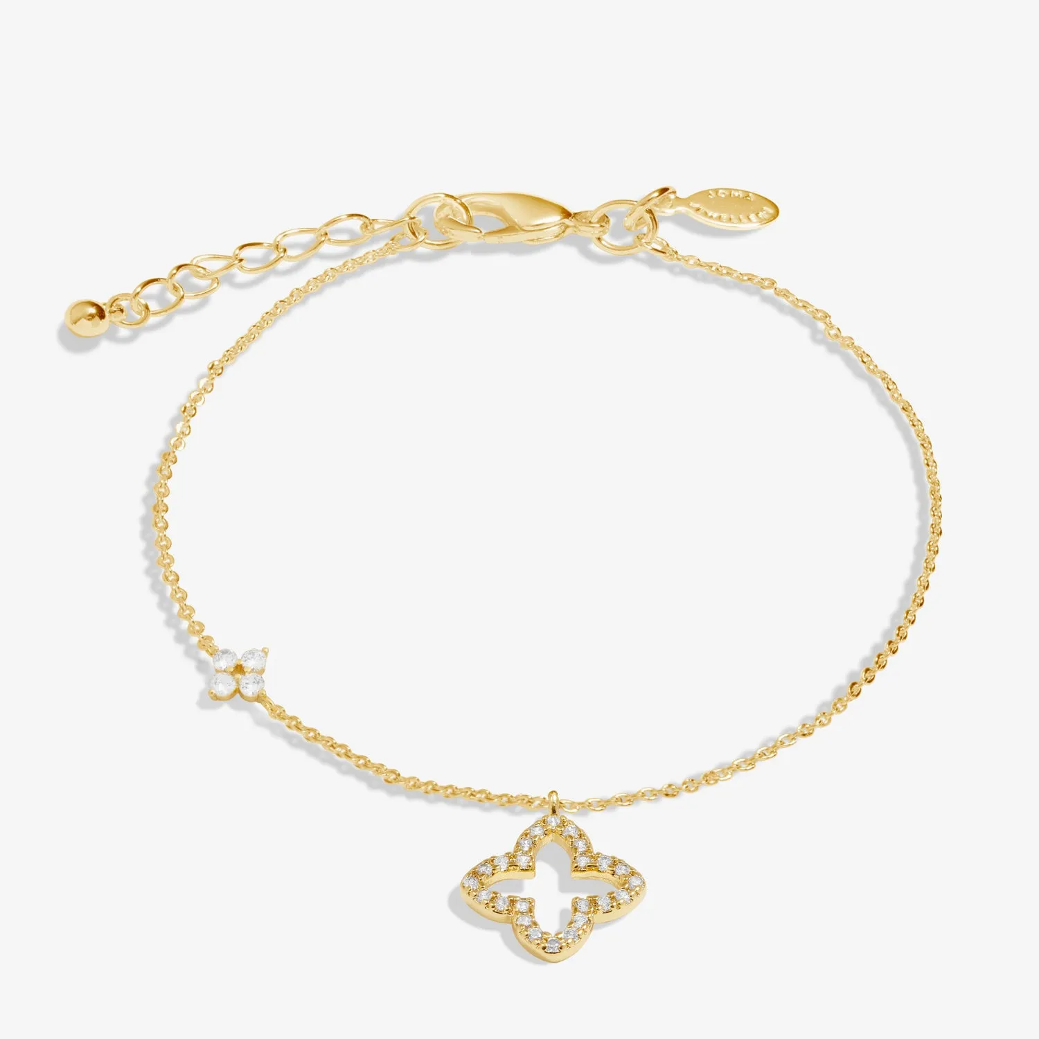 Style Stories Pave Clover Gold Plated Bracelet 7725