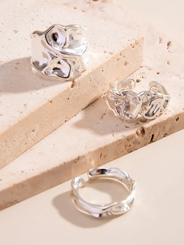 Three Pieces Geometric Solid Color Rings Accessories