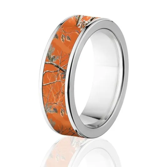 Titanium Orange Realtree Camo Rings, AP Camo Bands, 7MM Comfort Fit