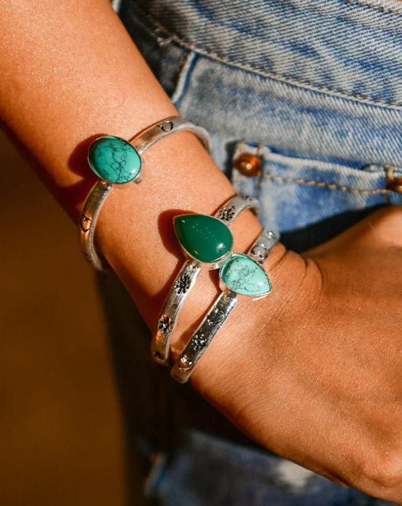 Turquoise Stamp Trio Bangle