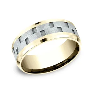 Two-Tone Comfort-Fit Design Wedding Ring